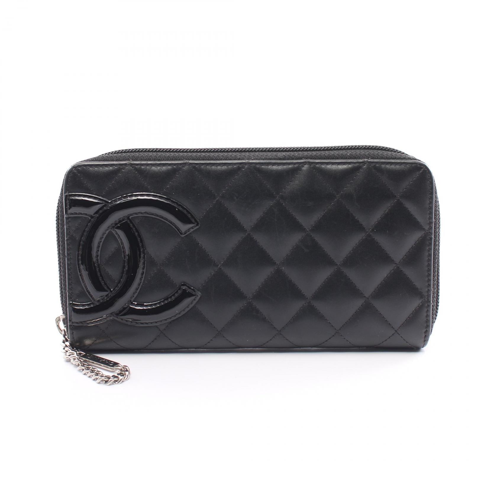 Chanel Cambon Line Round Zipper Long Wallet Leather Long Wallet A50078 in New Condition