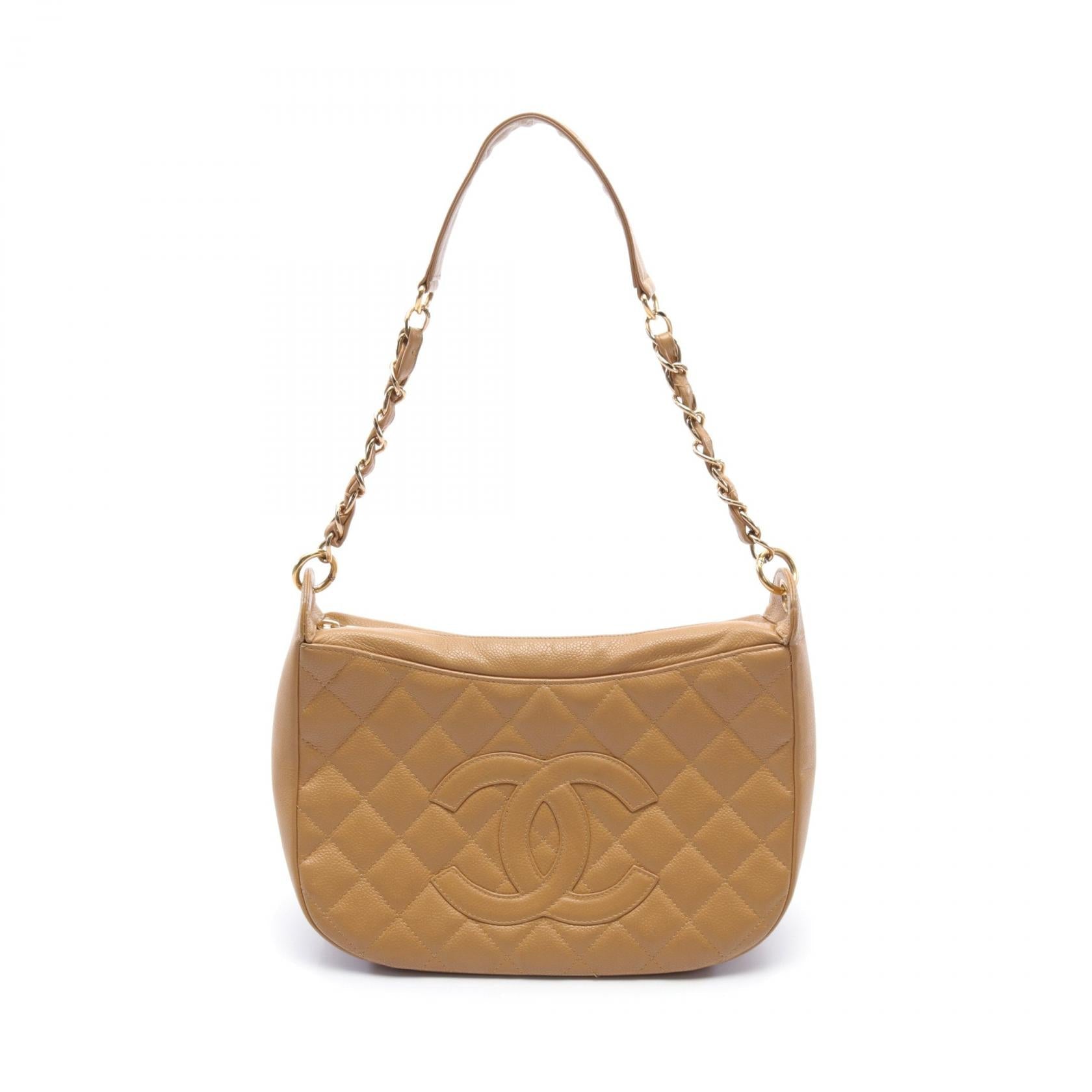 Chanel Caviar Matelasse Shoulder Bag Brown