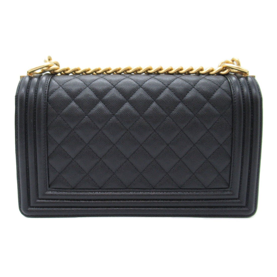 Chanel Boy Caviar Chain Shoulder Bag Black