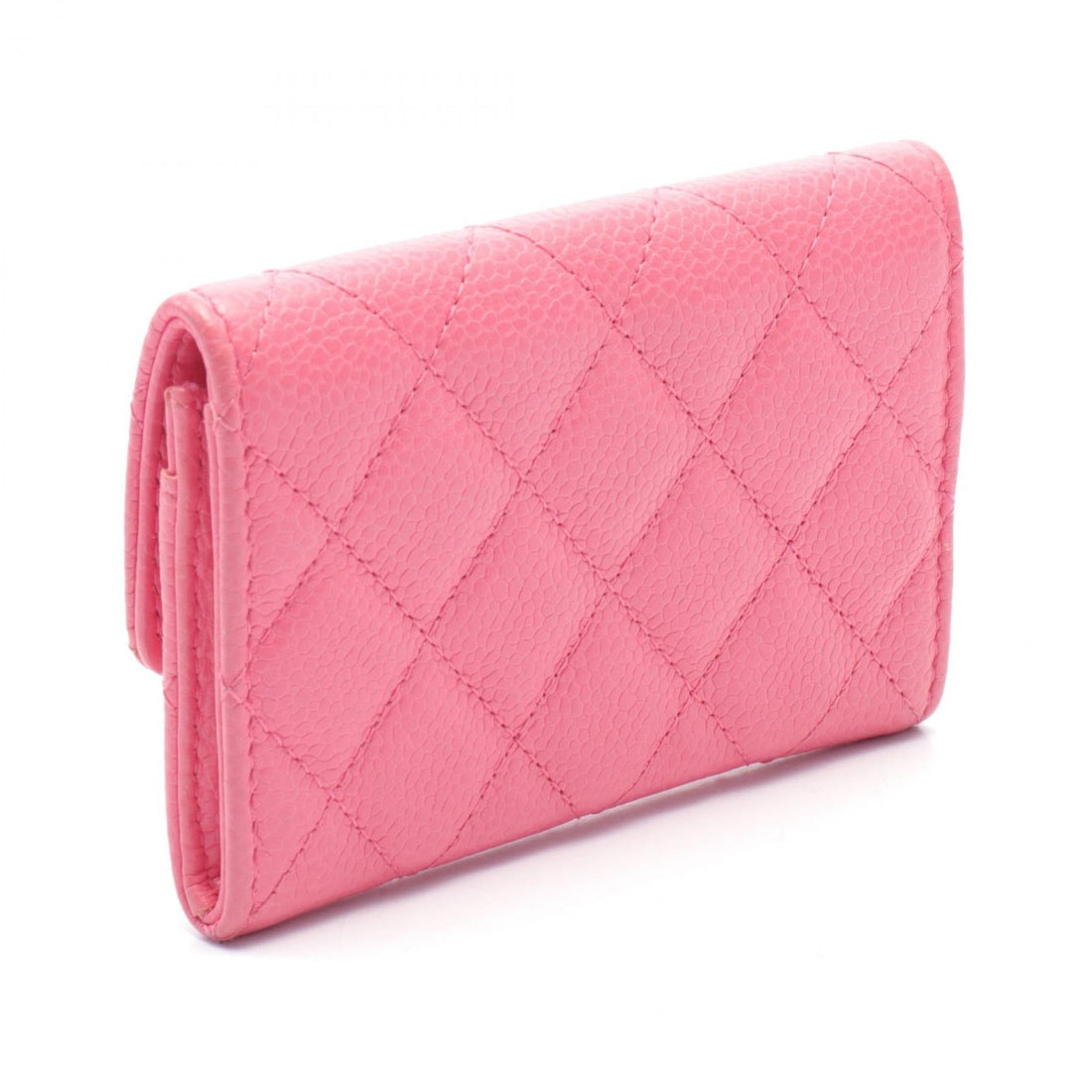 Chanel Caviar Matelasse Card Case Pink