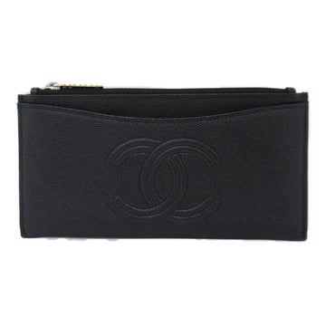 Chanel Caviar Skin Round Wallet Black