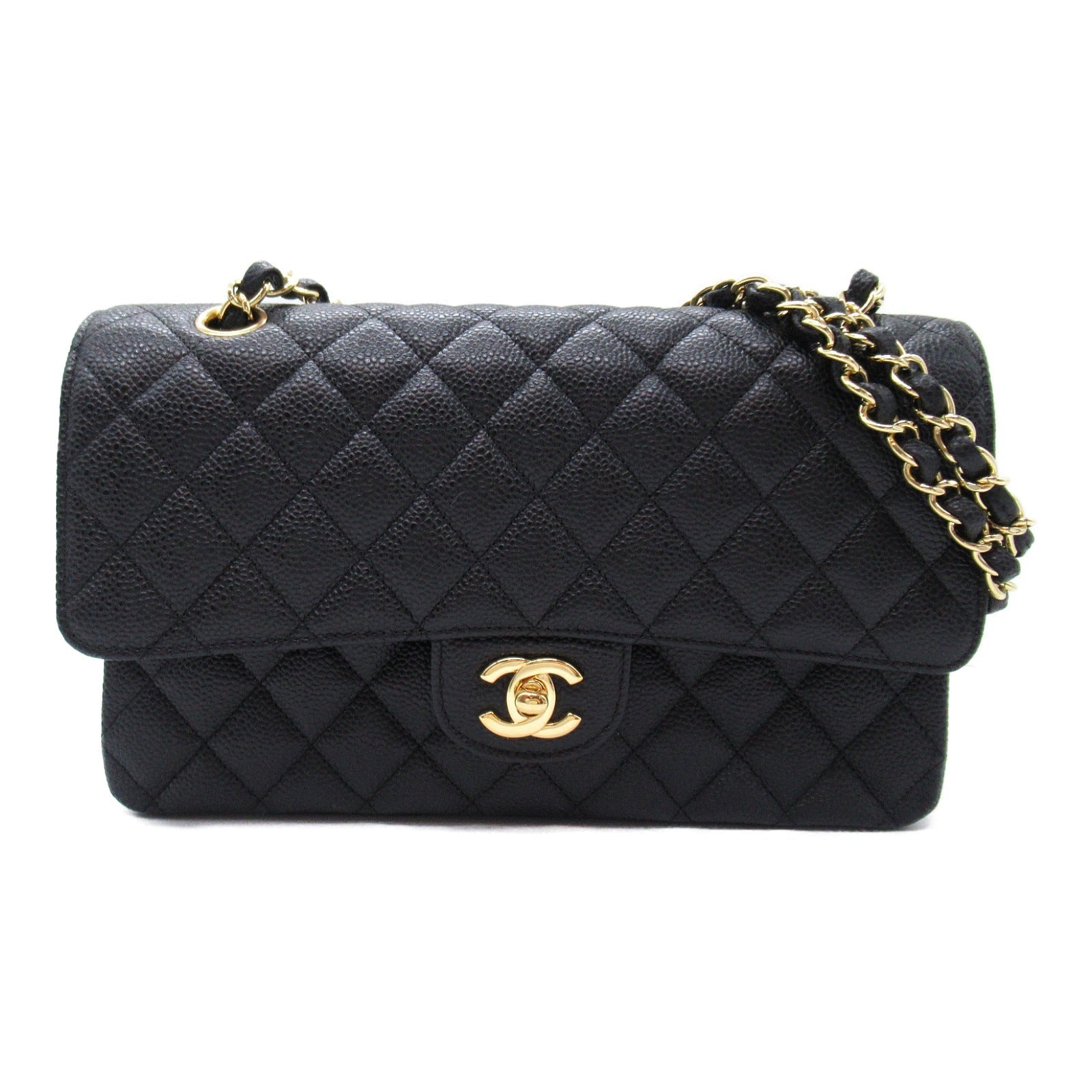 Chanel Caviar Double Flap Shoulder Bag Black