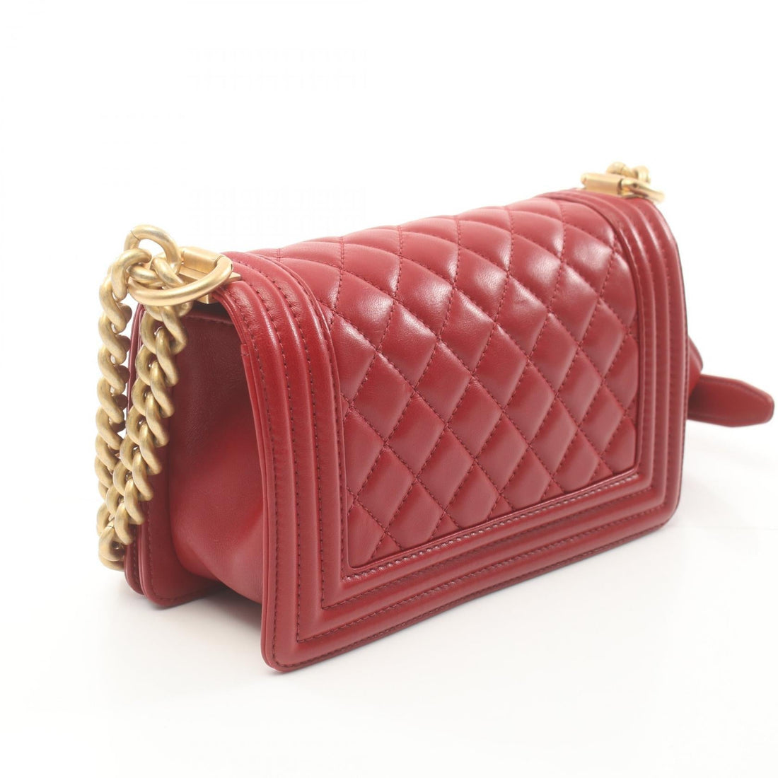 Chanel Boy Shoulder Bag Red Lambskin