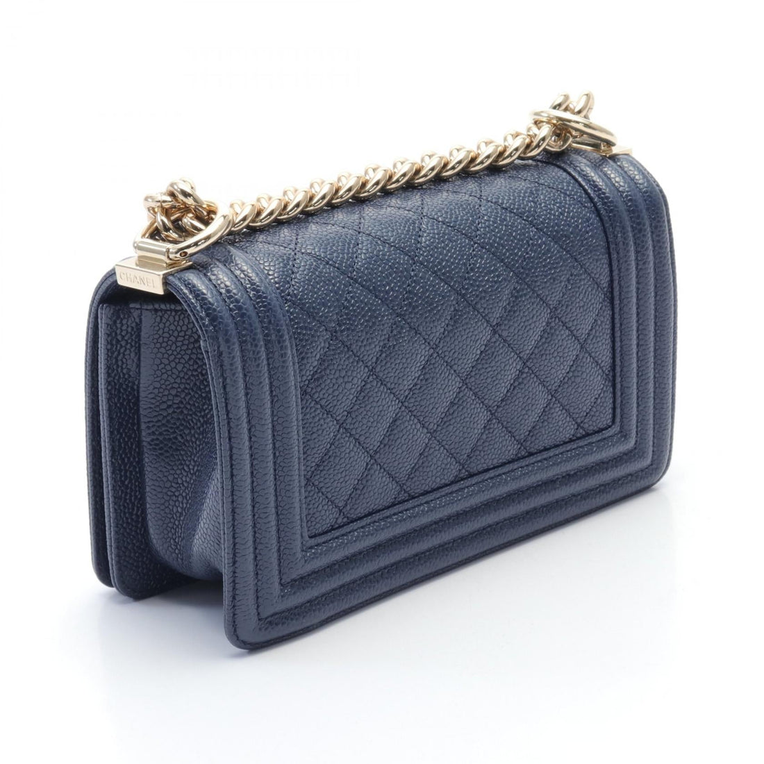 Chanel Boy Caviar Shoulder Bag Navy
