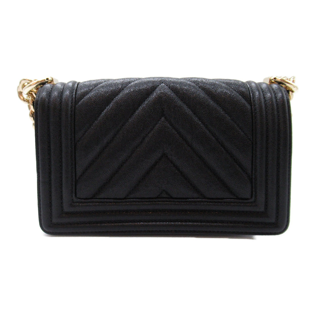 Chanel Boy V-Stitch Caviar Shoulder Bag Black