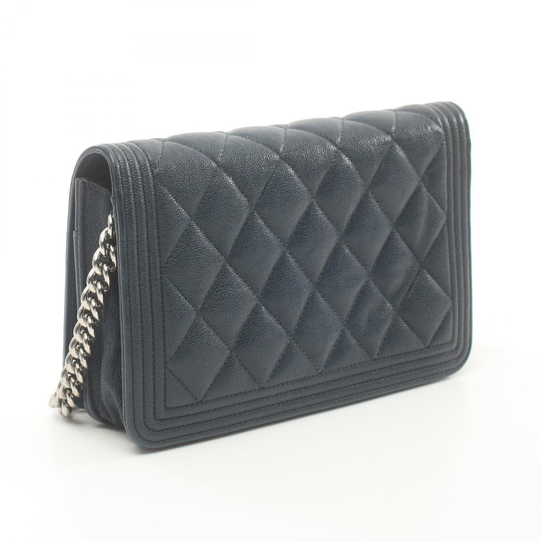 Chanel Boy Matelasse Shoulder Bag Navy