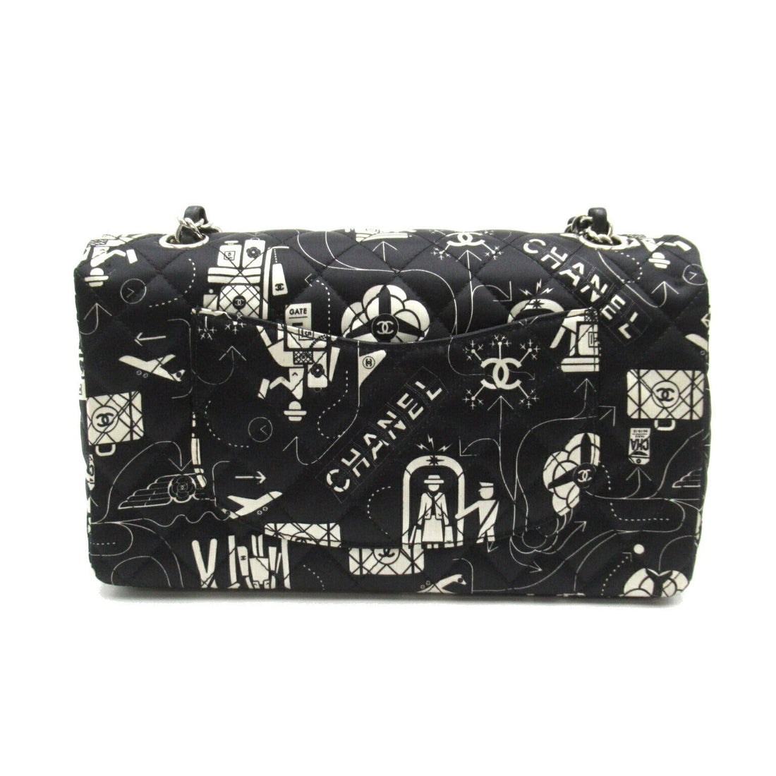 Chanel Satin Airline W Flap Chain Shoulder Bag