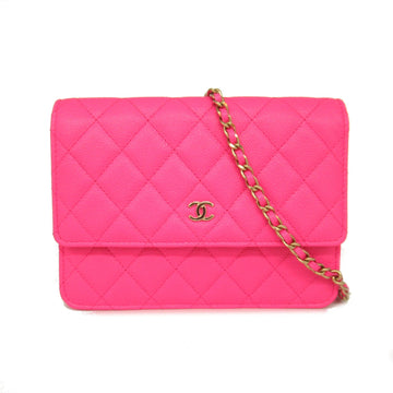 Chanel Caviar Skin Matelasse Chain Wallet Shoulder Bag