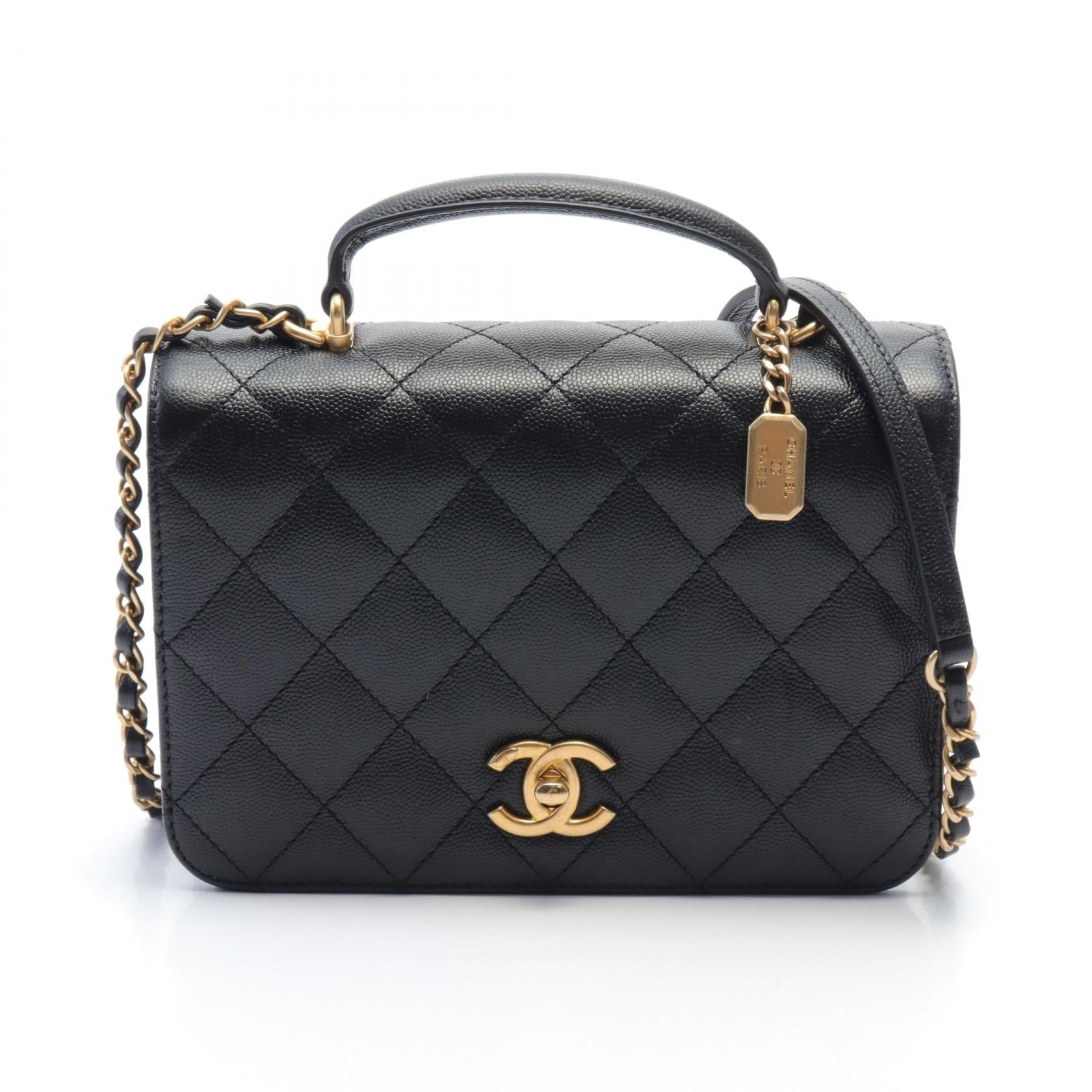 Chanel Caviar Matelasse Shoulder Bag Black