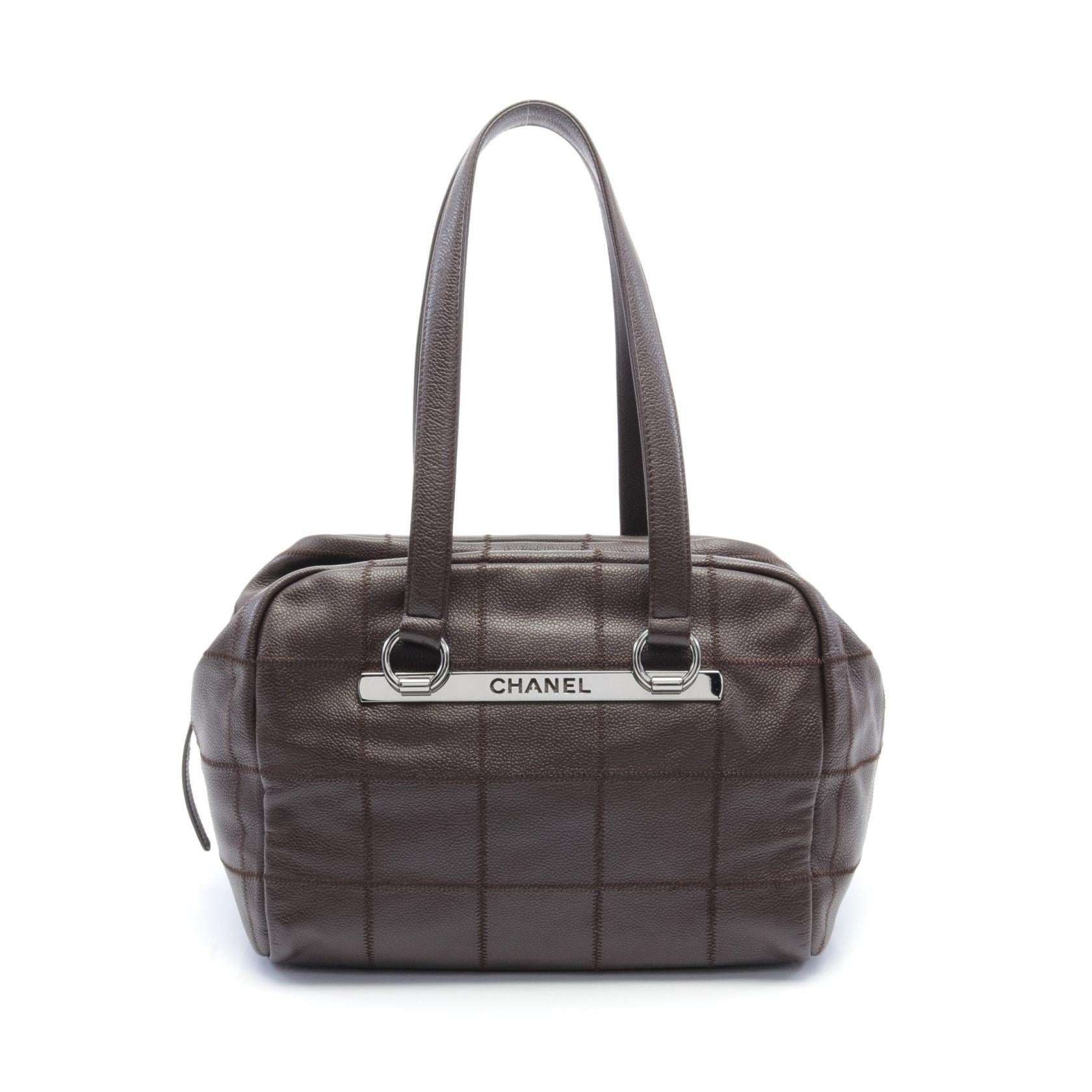 Chanel Caviar Skin Chocolate Bar Shoulder Bag A26135