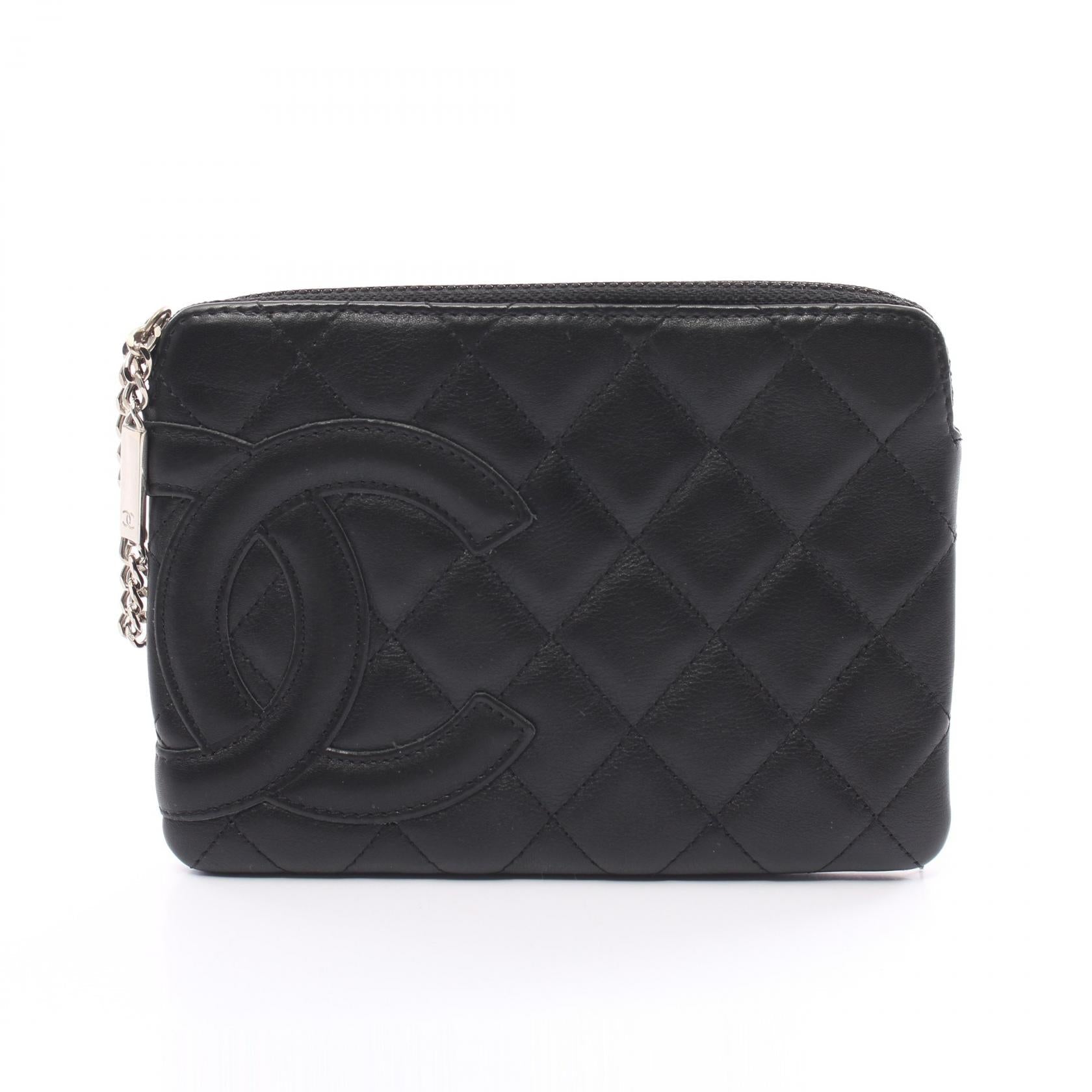 Chanel Cambon Zip Pouch Leather Coin Case 9820703 in New Condition