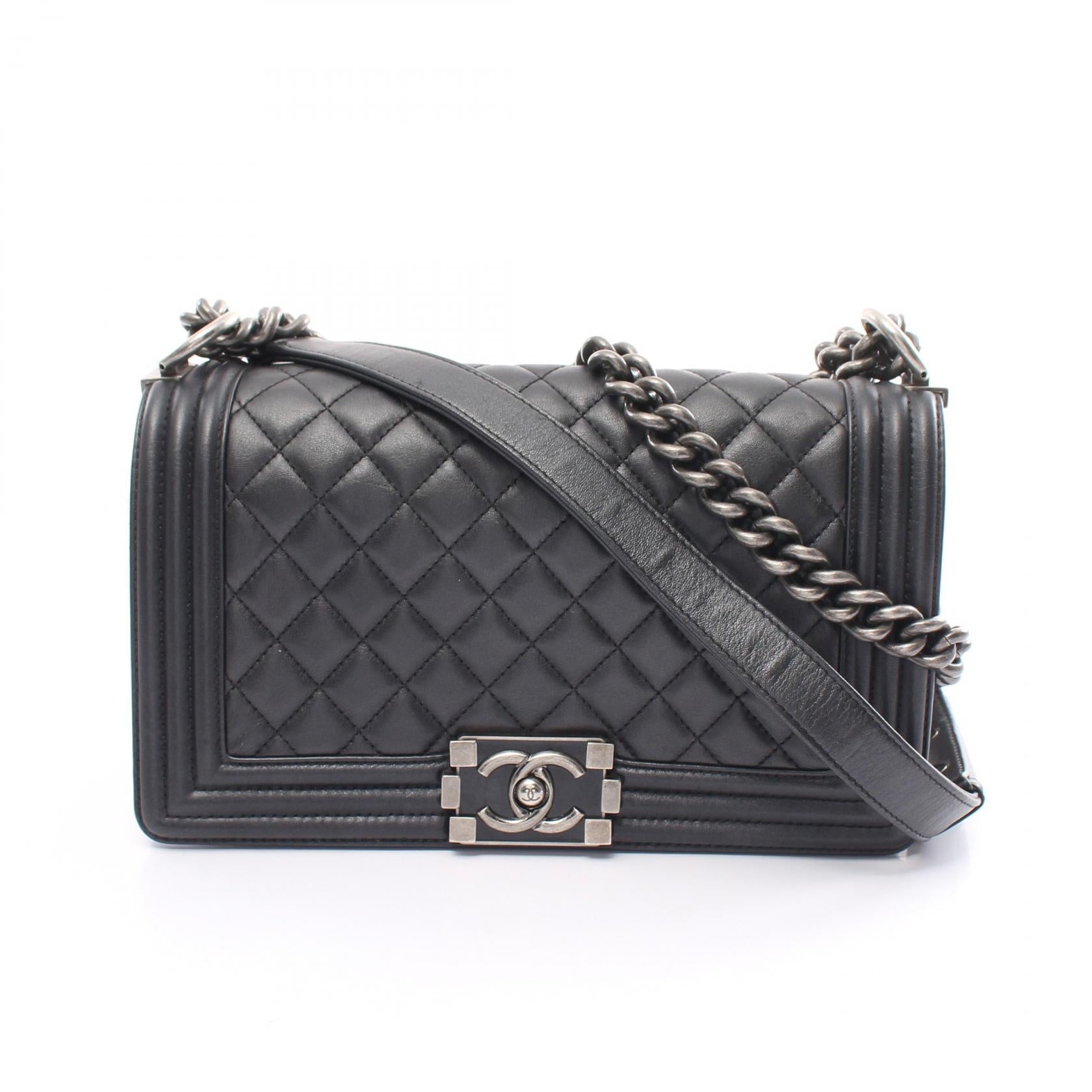 Chanel Boy Shoulder Bag Lambskin Black