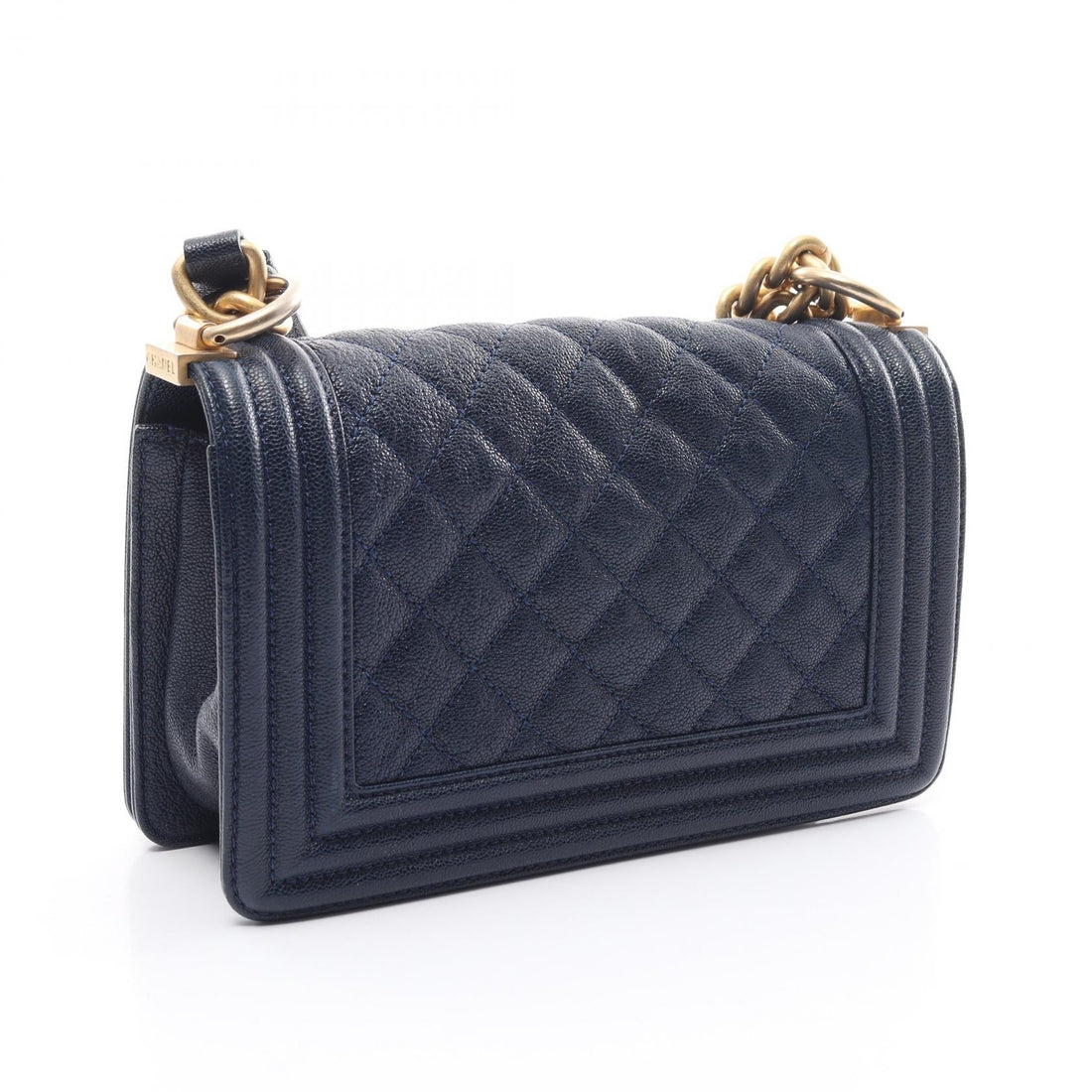 Chanel Boy Caviar Shoulder Bag Navy A676851