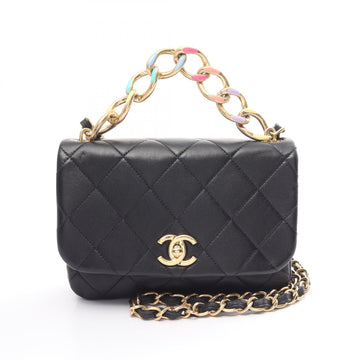 Chanel Lambskin Matelasse Shoulder Bag Black