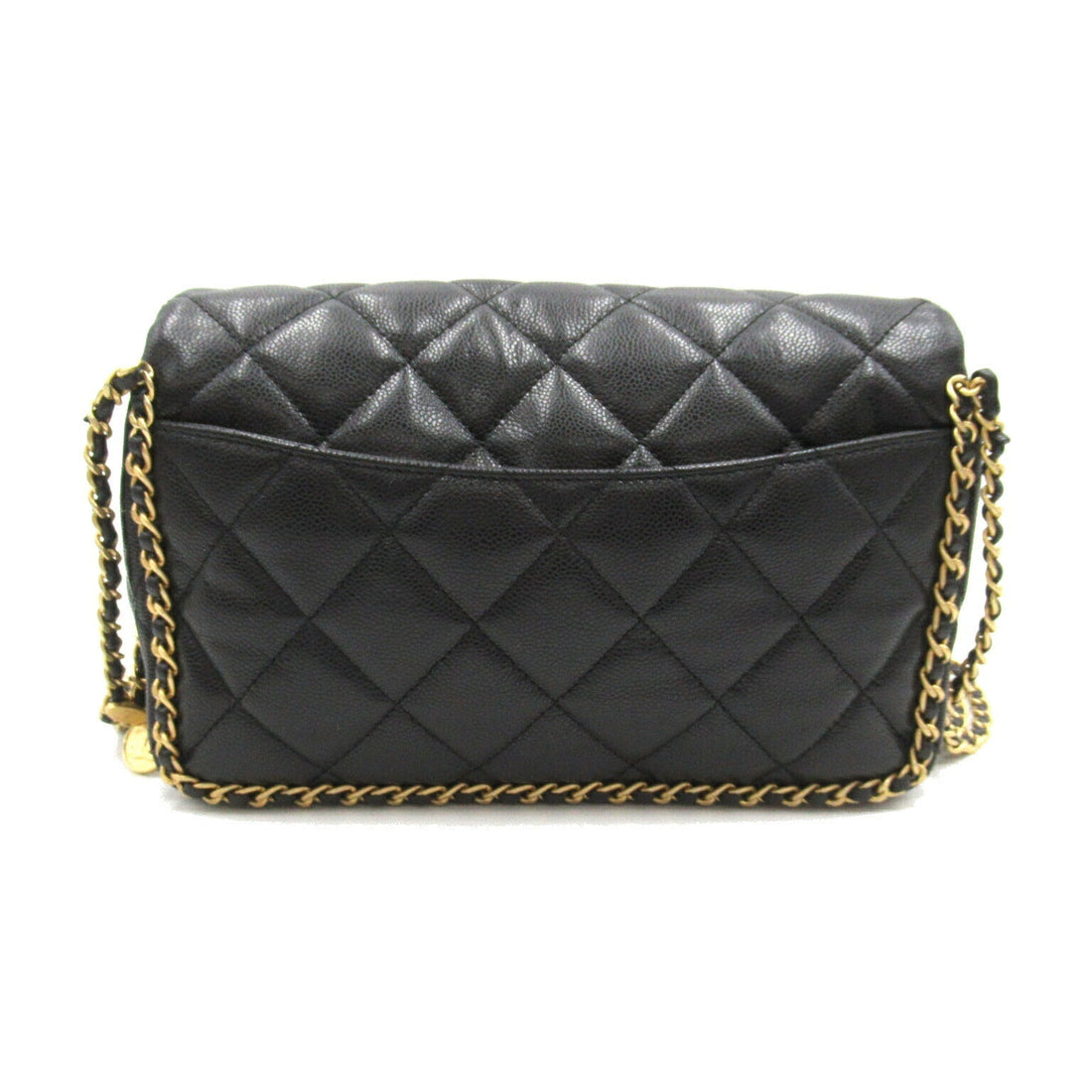 Chanel Caviar Skin Matelasse Chain Shoulder Bag Black