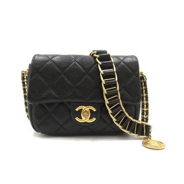 Chanel Mini Matelasse Leather Shoulder Bag Black