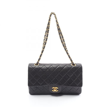 Chanel Lambskin Matelasse W Flap Shoulder Bag