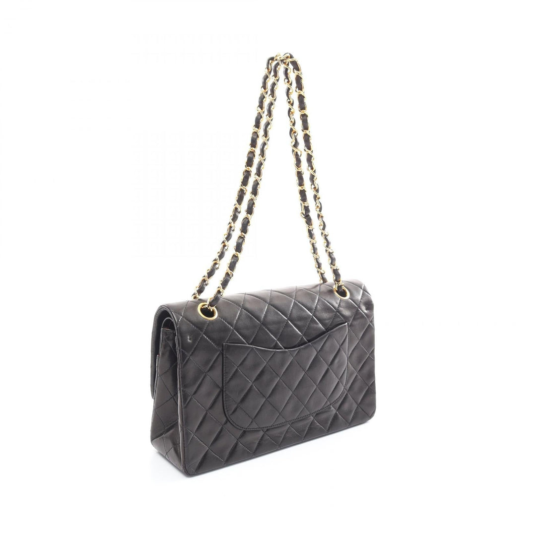 Chanel Matelasse W Flap Shoulder Bag Black