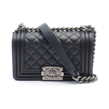 Chanel Boy Small Matelasse Shoulder Bag Black