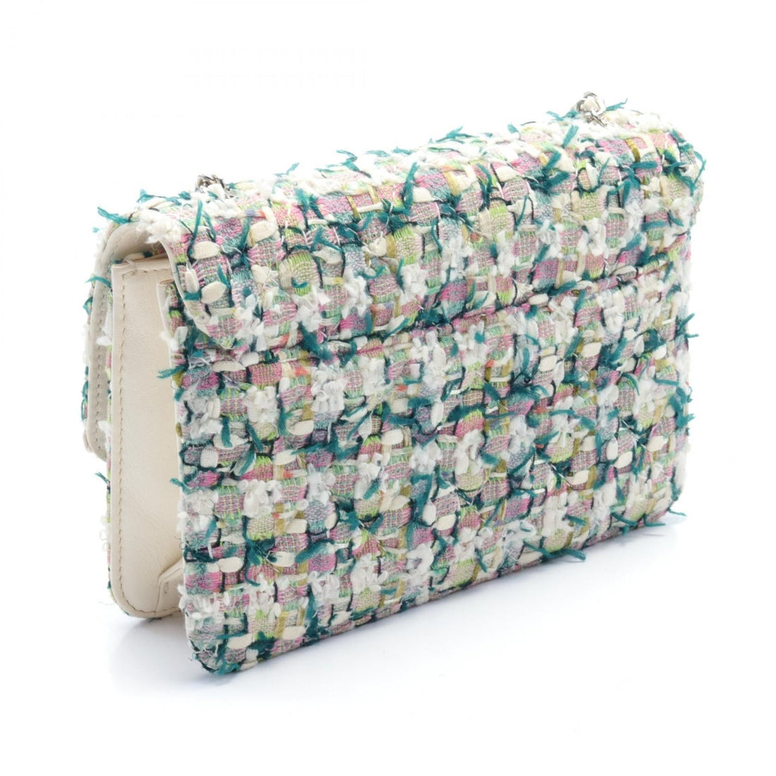 Chanel Coco Mark Fabric Leather Shoulder Bag A93221