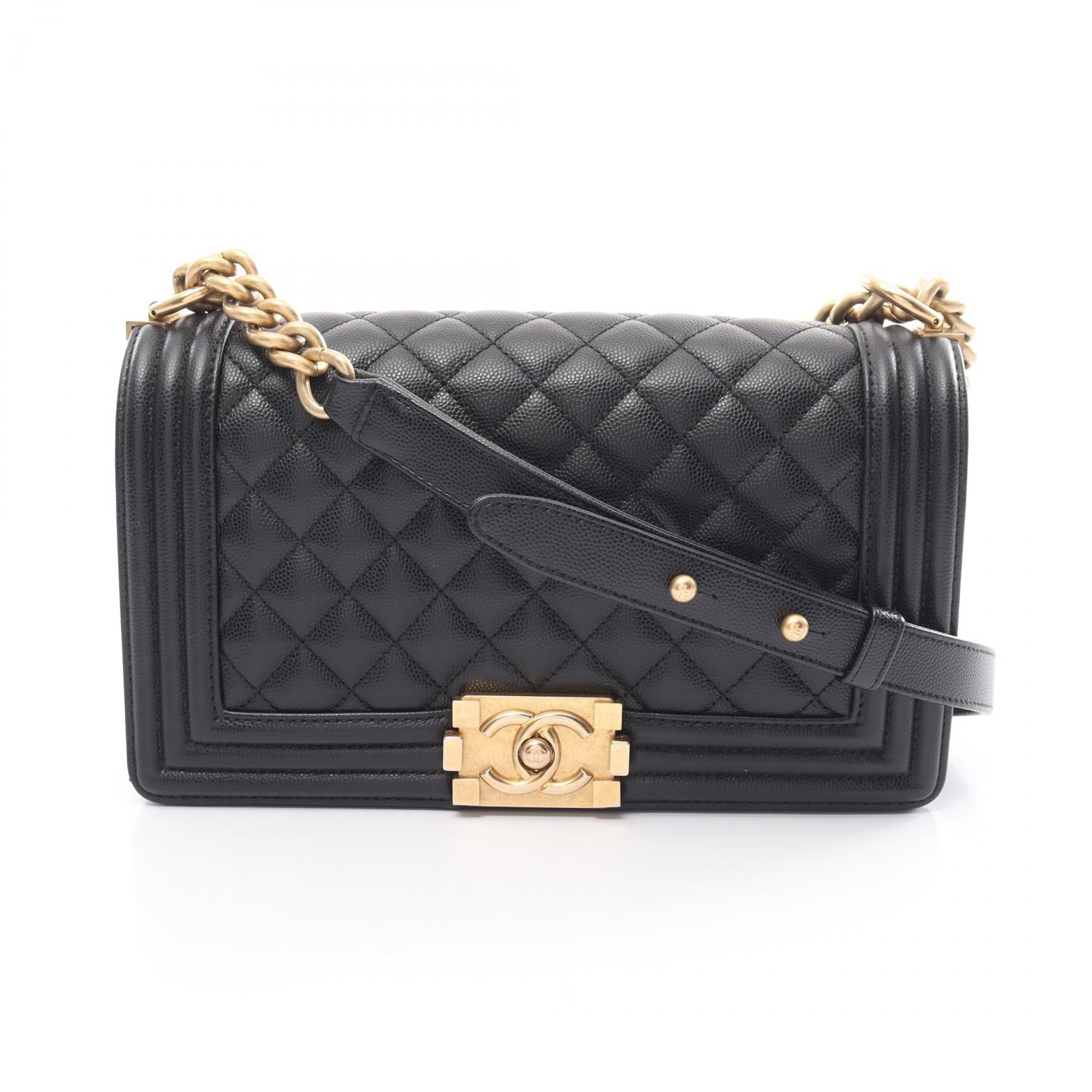 Chanel Boy Matelasse Shoulder Bag Black