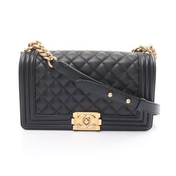 Chanel Boy Matelasse Shoulder Bag Black