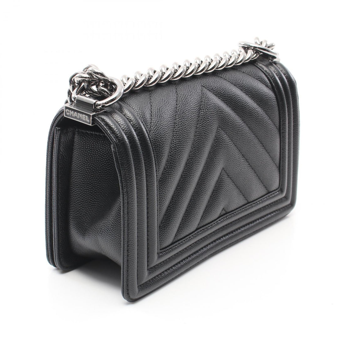 Chanel Boy Small Chevron Shoulder Bag Black