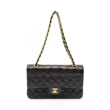 Chanel Lambskin Matelasse W Flap Shoulder Bag A01112