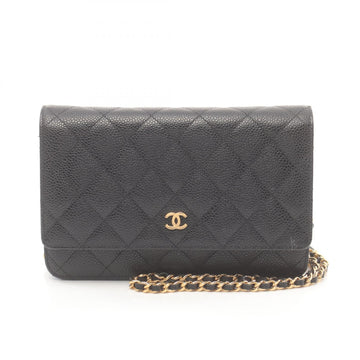 Chanel Caviar Skin Matelasse Shoulder Bag Black