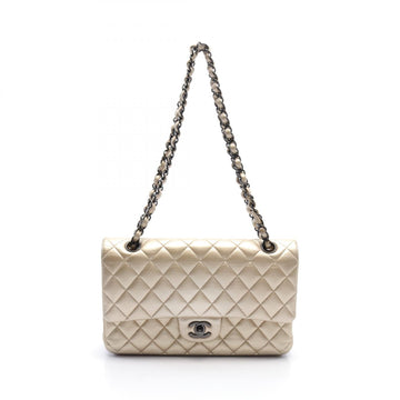 Chanel Leather Matelasse W Flap Shoulder Bag A01112
