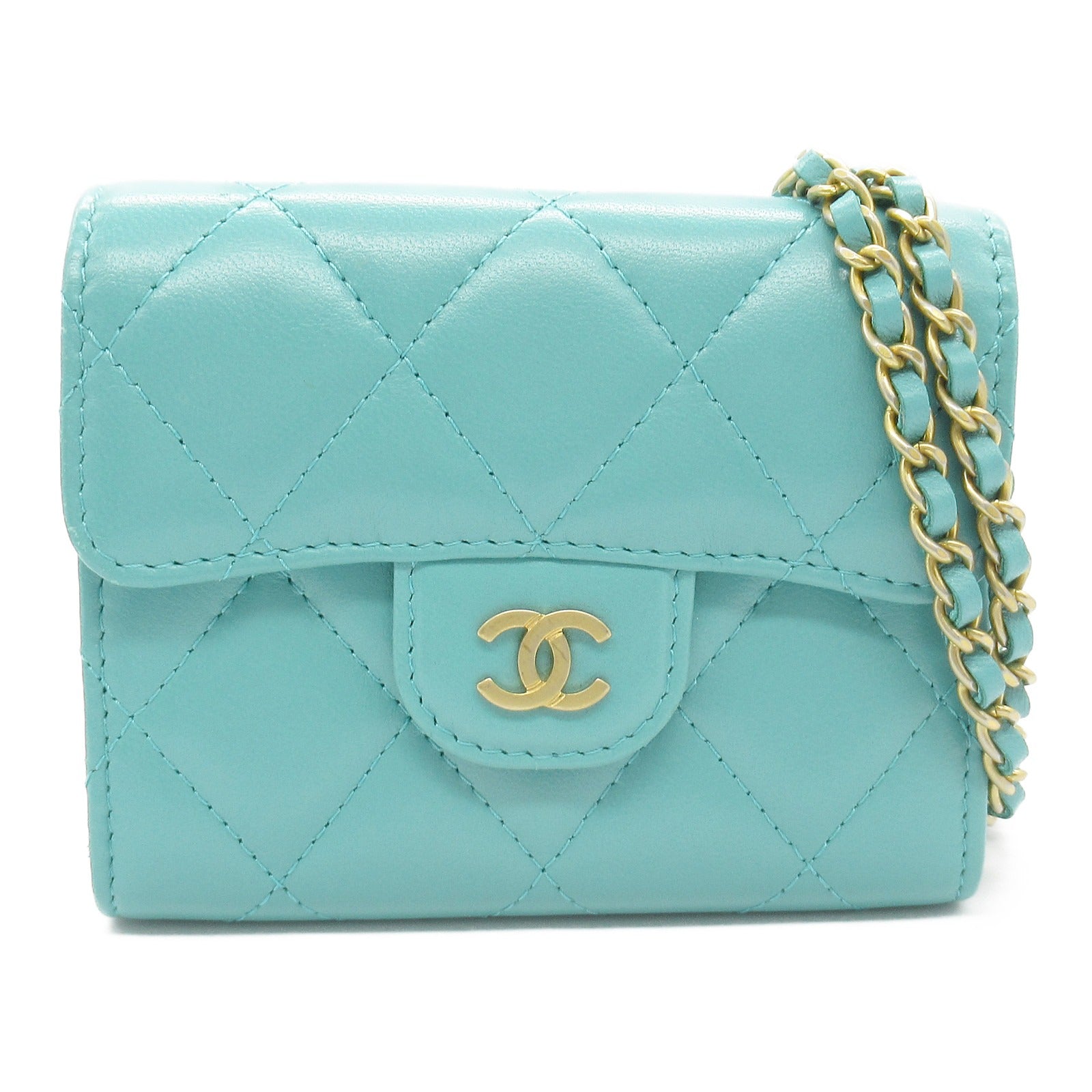 Chanel Lambskin Chain Wallet Shoulder Bag