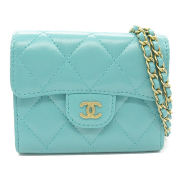 Chanel Lambskin Chain Wallet Shoulder Bag