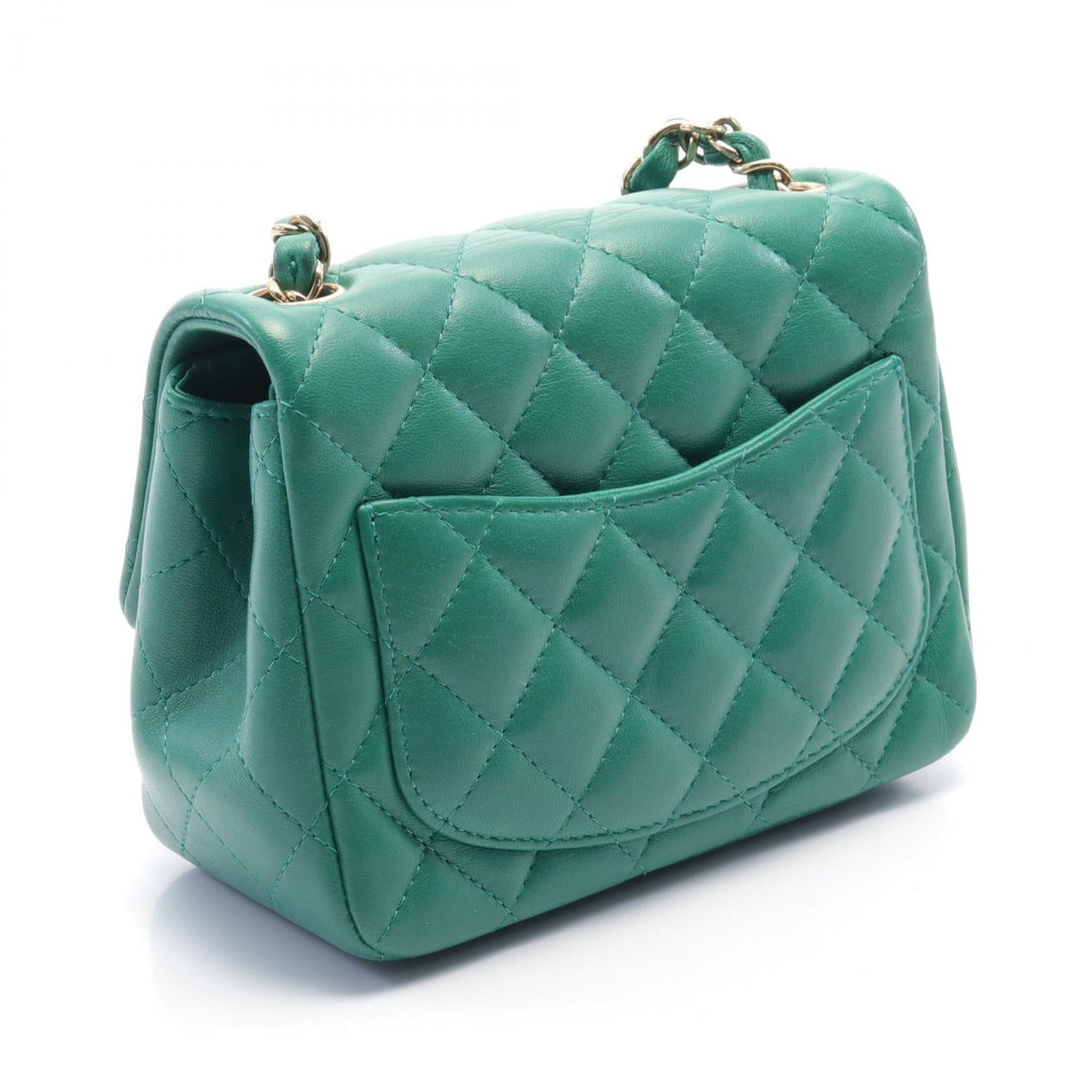 Chanel Mini Matelasse Leather Shoulder Bag Green