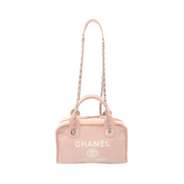 Chanel Canvas Leather Bowling Shoulder Bag