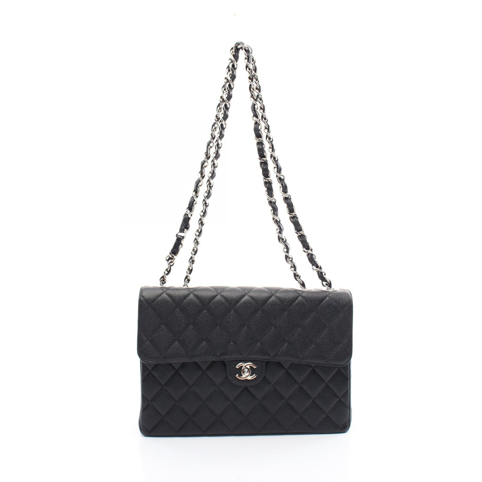 Chanel Caviar Skin Single Flap Shoulder Bag