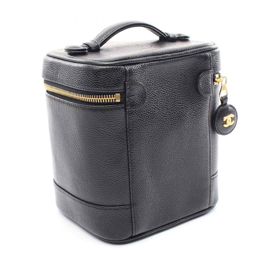 Chanel Caviar Skin Coco Mark Handbag Black