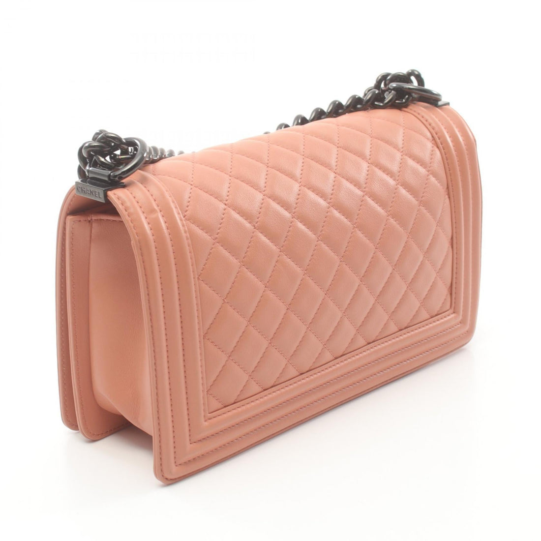 Chanel Boy Matelasse Leather Shoulder Bag Orange