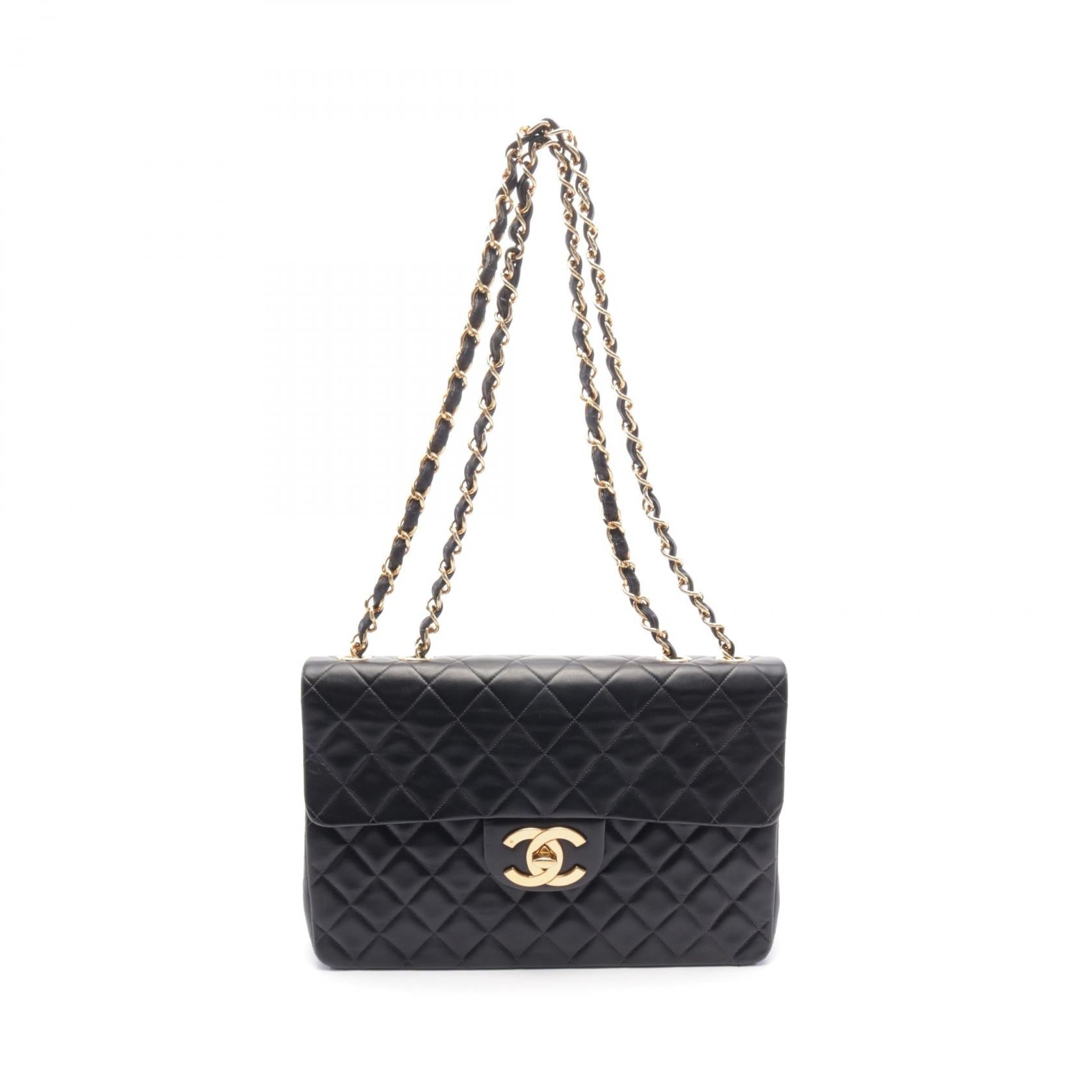 Chanel Lambskin Shoulder Bag Black A01094
