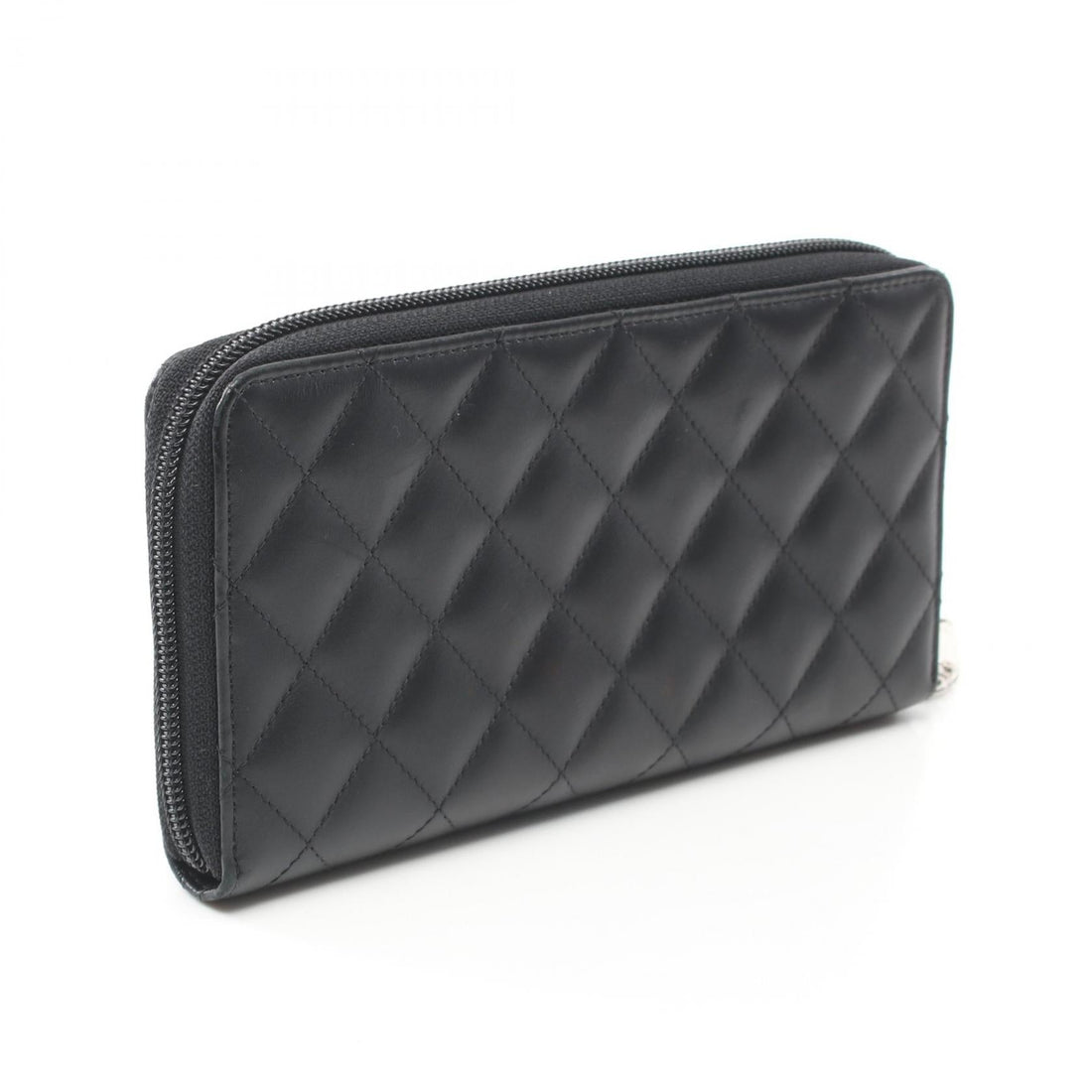 Chanel Cambon Line Leather Long Wallet Black