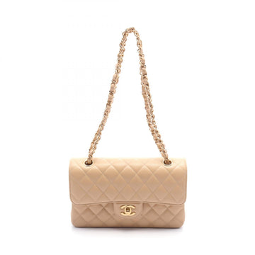 Chanel Matelasse W Flap Leather Shoulder Bag