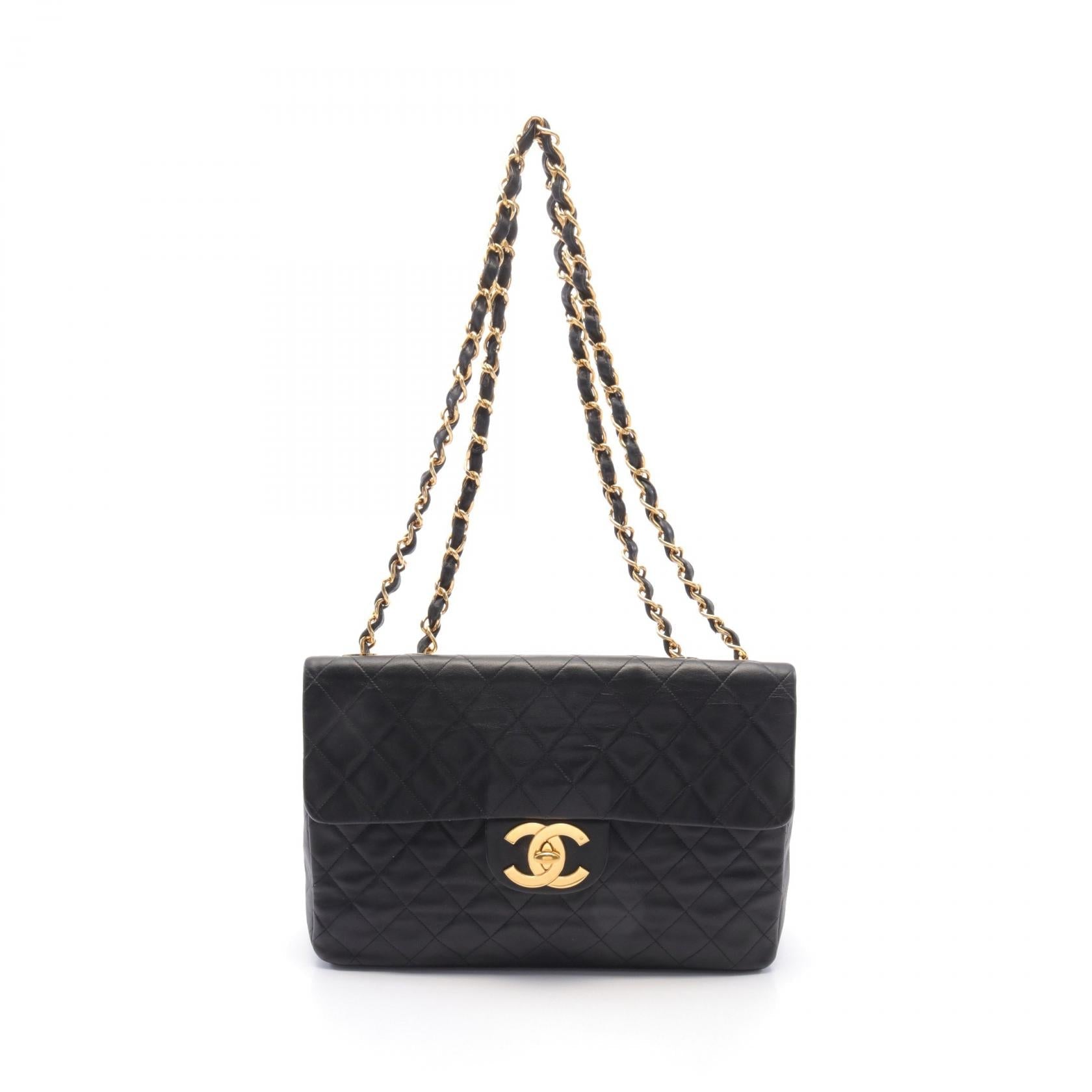 Chanel Lambskin Shoulder Bag Black A01094