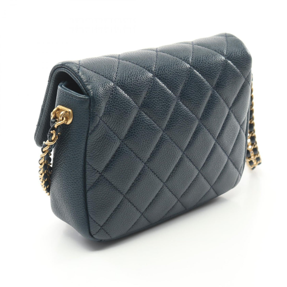 Chanel Matelasse Leather Shoulder Bag Navy