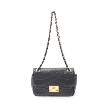 Chanel Lambskin Shoulder Bag Navy