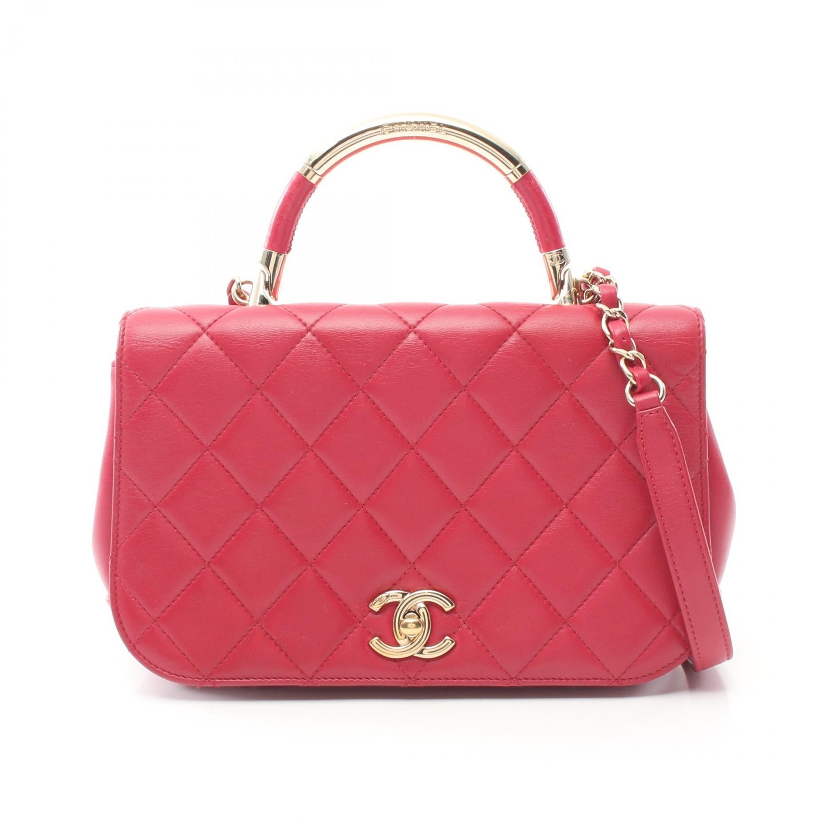 Chanel Matelasse Lambskin Shoulder Bag Pink