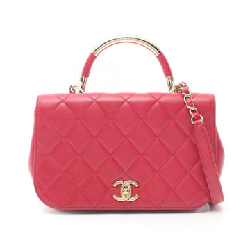 Chanel Matelasse Lambskin Shoulder Bag Pink