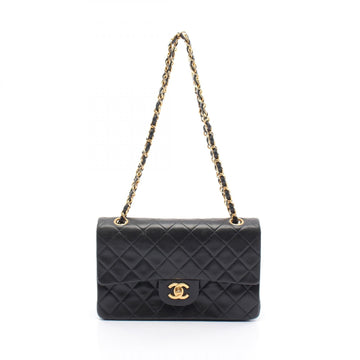 Chanel Lambskin Matelasse W Flap Shoulder Bag