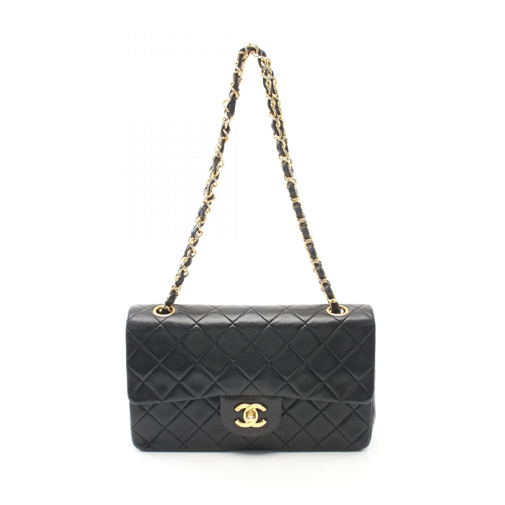 Chanel Lambskin Matelasse W Flap Shoulder Bag