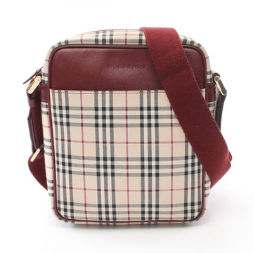 Burberry Nova Check Canvas Leather Shoulder Bag