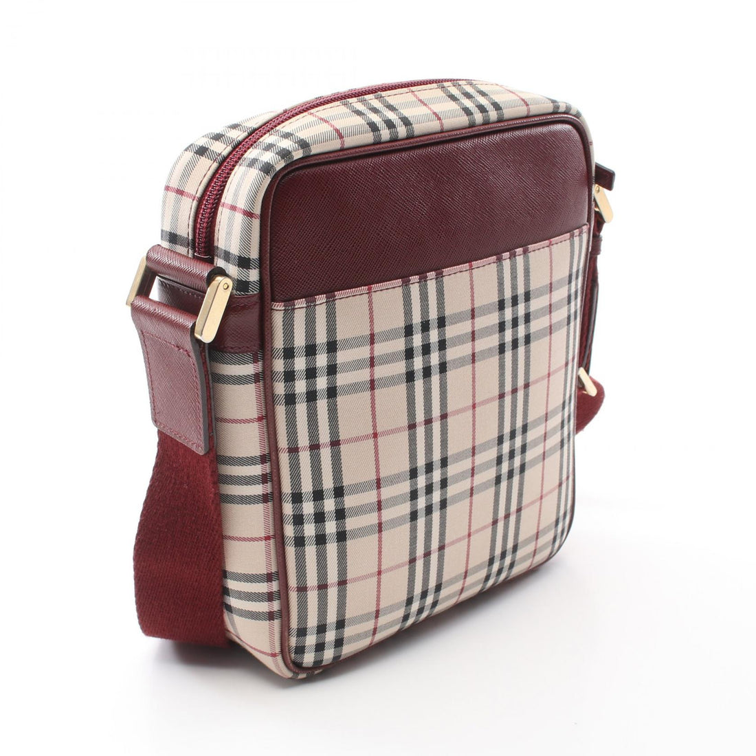 Burberry Nova Check Canvas Leather Shoulder Bag
