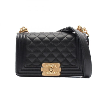 Chanel Boy Small Leather Shoulder Bag Black